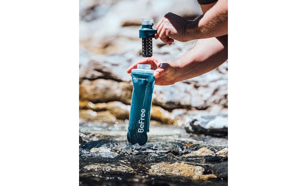 М'яка пляшка з фільтром для води Katadyn BeFree AC (Slate Blue) на 1 л, Об'єм резервуару: 1000, Колір резервуару: Slate Blue, зображення 10