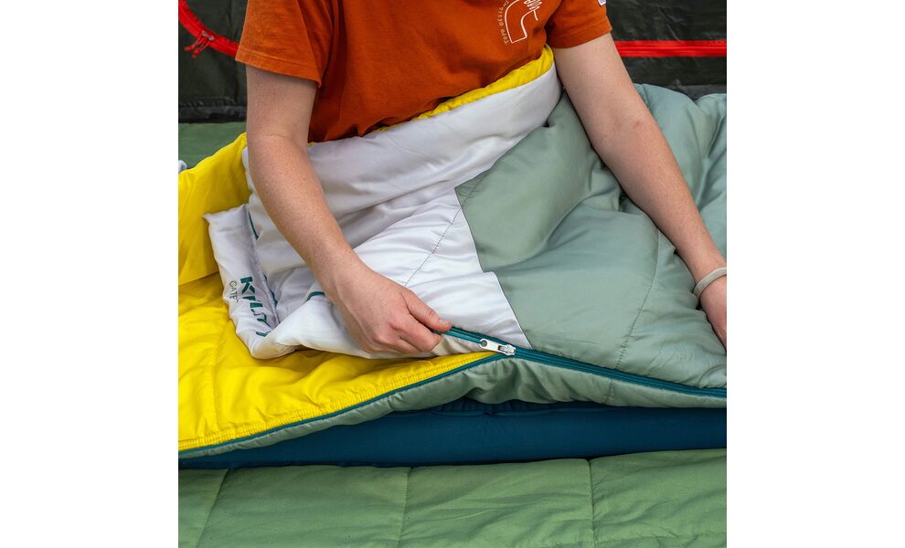 Демісезонний кемпінговий спальник-ковдра Kelty Catena 30 (Mediterranean Blue) до -1°C, Максимальний зріст користувача: 198, Колір: Mediterranean Blue, Сторона застібки: права, зображення 5