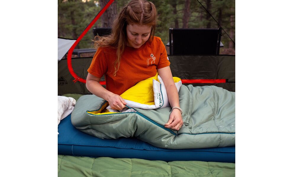 Демісезонний кемпінговий спальник-ковдра Kelty Catena 30 (Mediterranean Blue) до -1°C, Максимальний зріст користувача: 198, Колір: Mediterranean Blue, Сторона застібки: права, зображення 6