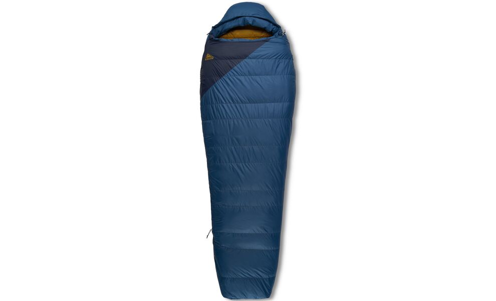 Зимовий пуховий спальник Kelty Cosmic Down 20 Long до -7°C: з капюшоном, Максимальний зріст користувача: 198, Колір: Dark Blue/Pageant Blue/Olive Oil, Сторона застібки: права, зображення 3