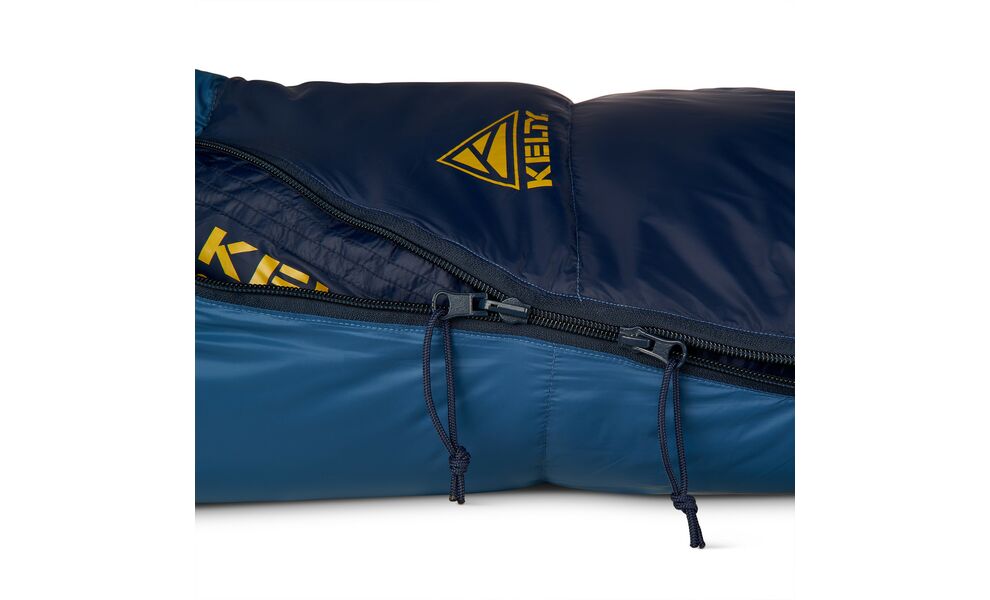 Зимовий пуховий спальник Kelty Cosmic Down 20 Long до -7°C: з капюшоном, Максимальний зріст користувача: 198, Колір: Dark Blue/Pageant Blue/Olive Oil, Сторона застібки: права, зображення 8