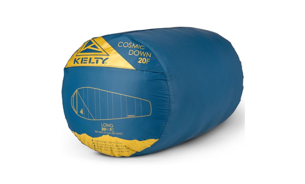 Зимовий пуховий спальник Kelty Cosmic Down 20 Long до -7°C: з капюшоном, Максимальний зріст користувача: 198, Колір: Dark Blue/Pageant Blue/Olive Oil, Сторона застібки: права, зображення 13