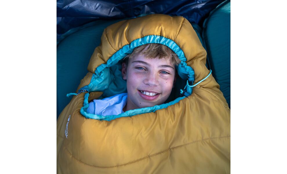 Дитячий туристичний спальник Kelty Mistral 20 Kids (Malachite) до -1°C, Максимальний зріст користувача: 152, Колір: Malachite, Сторона застібки: права, зображення 13