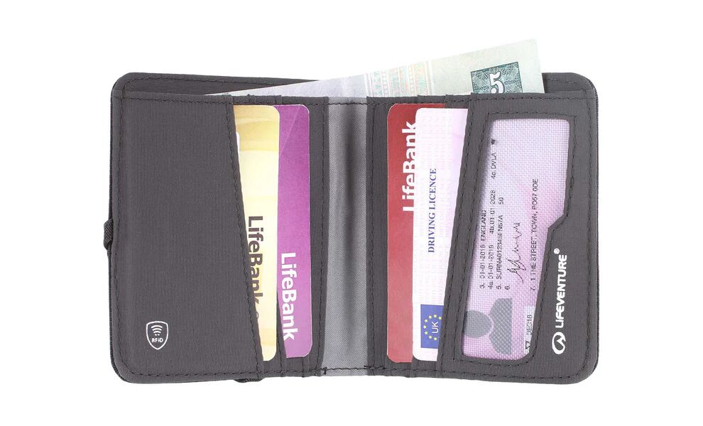 Компактний гаманець на резинці з захистом для карток Lifeventure Recycled RFID Compact Wallet (Grey), зображення 4