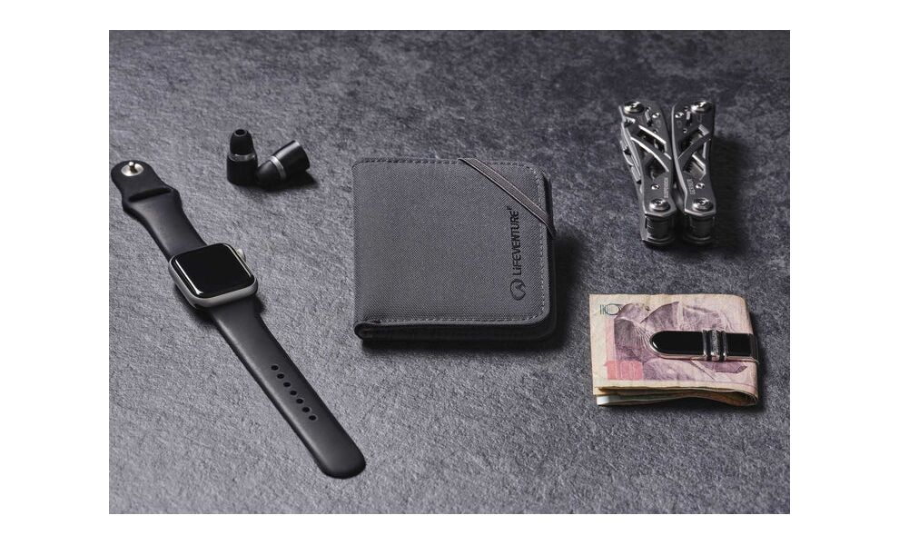Компактний гаманець на резинці з захистом для карток Lifeventure Recycled RFID Compact Wallet (Grey), зображення 5