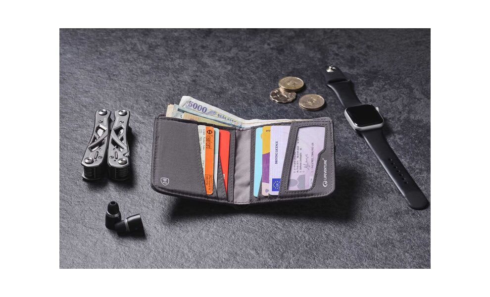 Компактний гаманець на резинці з захистом для карток Lifeventure Recycled RFID Compact Wallet (Grey), зображення 6