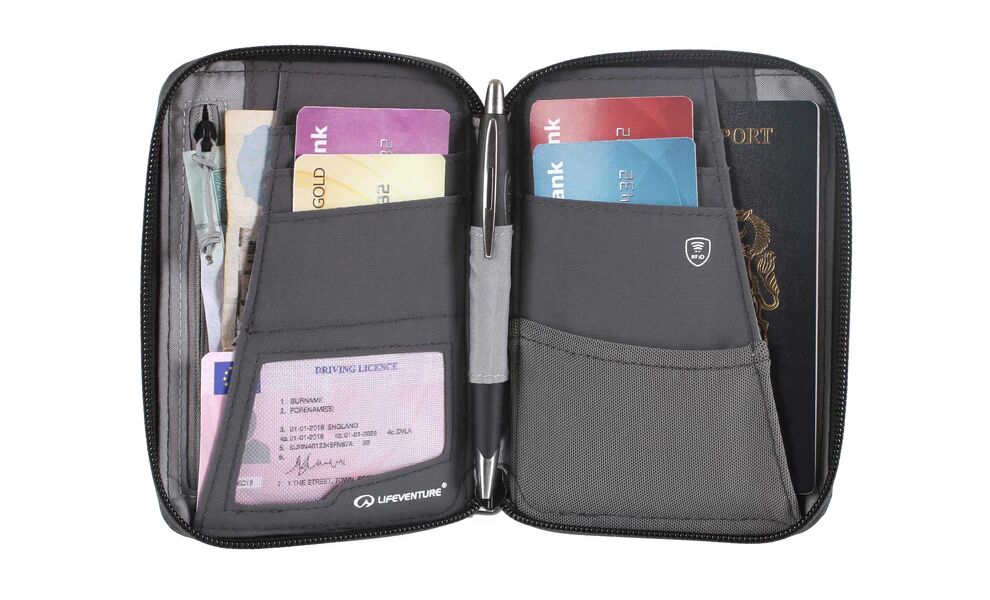 Туристичний гаманець з захистом для карток Lifeventure Recycled RFID Mini Travel Wallet (Raspberry), Колір виробника: Raspberry, зображення 2