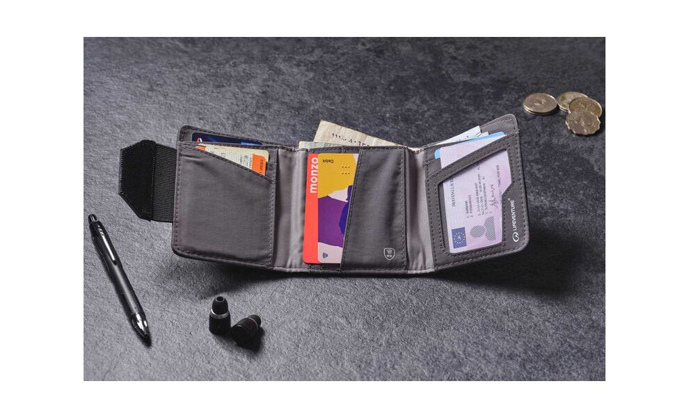 Гаманець на липучці з захистом для карток Lifeventure Recycled RFID Wallet (Grey), Колір виробника: Grey, зображення 6