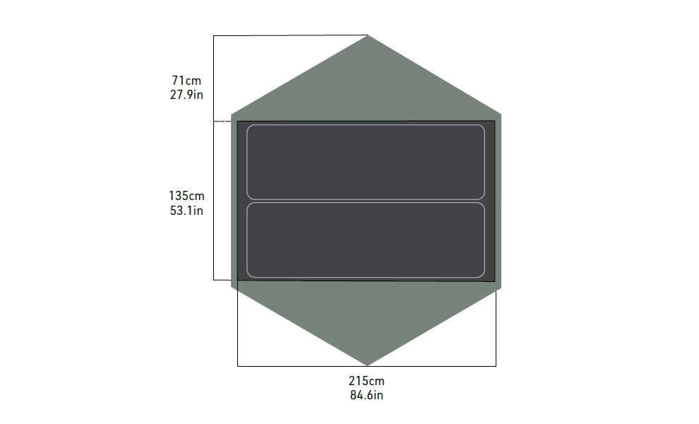 2-місний намет Sea to Summit Ikos Evo TR2: двошаровий, 3-сезонний, Кількість місць: 2, Колір: Laurel Wreath, зображення 2