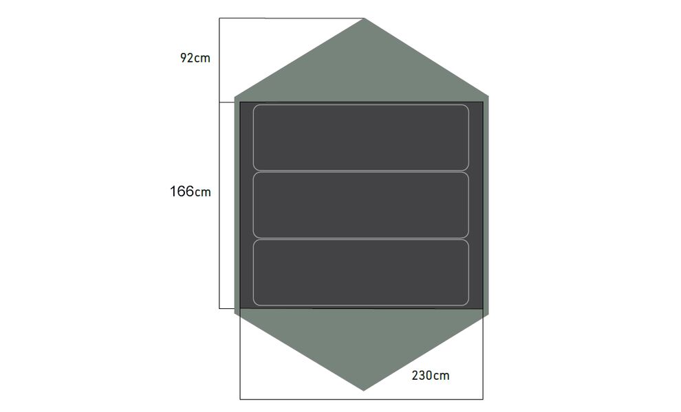 3-місний намет Sea to Summit Ikos Evo TR3: двошаровий, 3-сезонний, Кількість місць: 3, Колір: Laurel Wreath, зображення 2