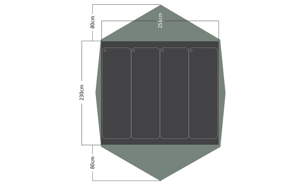 4-місний намет Sea to Summit Ikos Evo TR4: двошаровий, 3-сезонний, Кількість місць: 4, Колір: Laurel Wreath, зображення 2