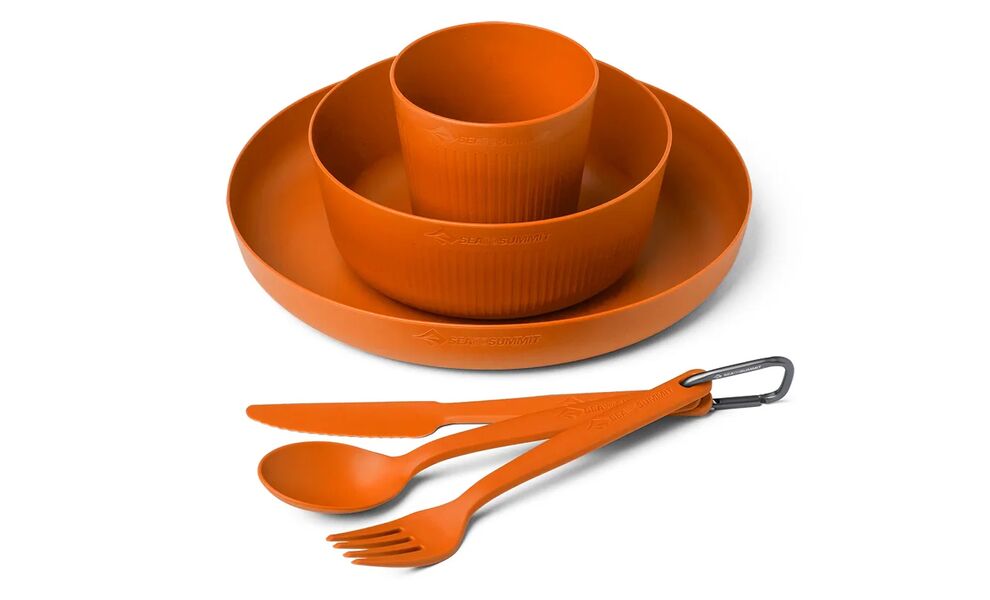 Туристичний набір столового посуду Sea to Summit Camp з чохлом (Burnt Orange) на 1 особу, харчовий пластик, Колір: Burnt Orange, зображення 2