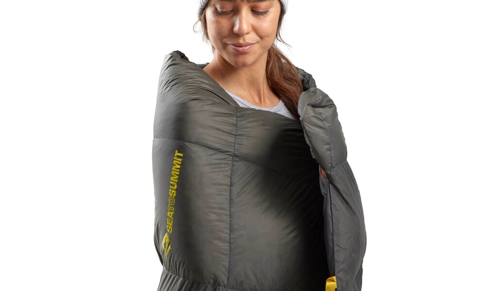 Літній пуховий спальник-квілт Sea to Summit Ember +7C - Long до +7°C, Максимальний зріст користувача: 198, Колір: Beluga, Сторона застібки: без блискавки, зображення 7