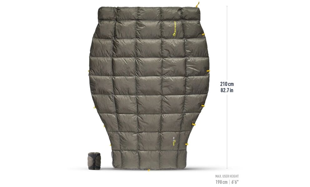 Літній пуховий спальник-квілт Sea to Summit Ember +7C - Long до +7°C, Максимальний зріст користувача: 198, Колір: Beluga, Сторона застібки: без блискавки, зображення 2