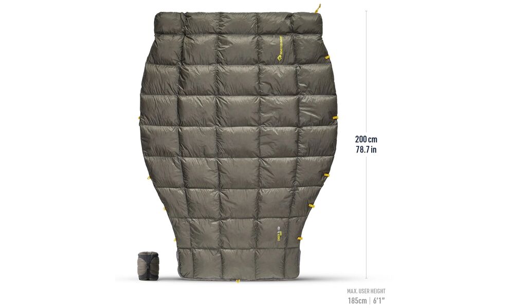 Літній пуховий спальник-квілт Sea to Summit Ember +7C - Regular до +7°C, Максимальний зріст користувача: 185, Колір: Beluga, Сторона застібки: без блискавки, зображення 2