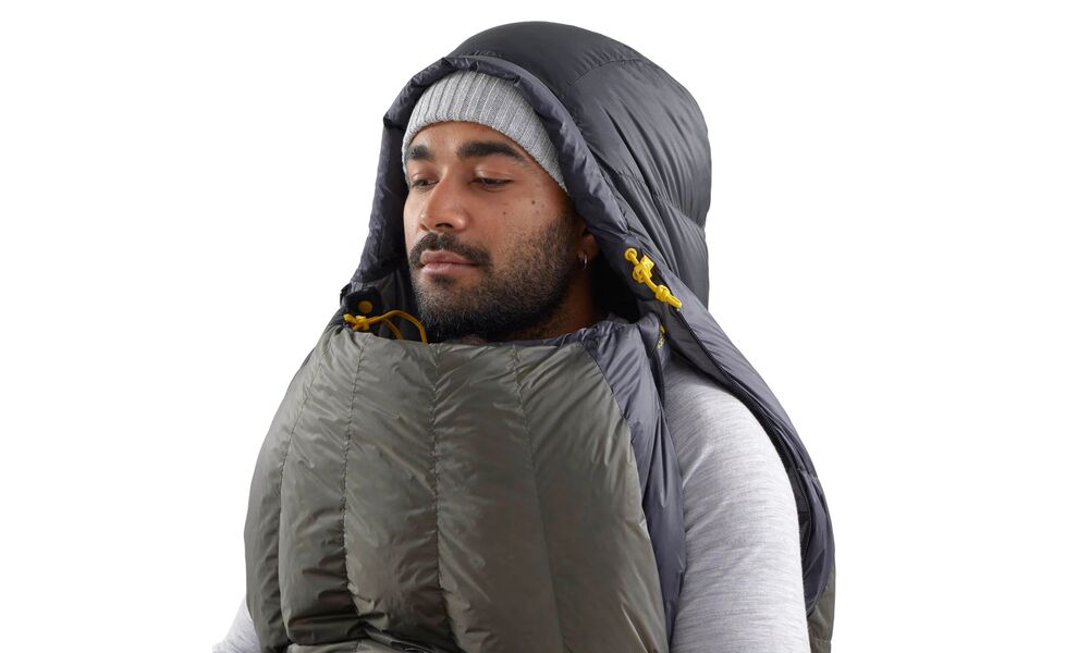 Демісезонний пуховий спальник Sea to Summit Spark Pro -9C - Long до -9°C: з капюшоном, Максимальний зріст користувача: 198, Колір: Beluga, Сторона застібки: ліва, зображення 11