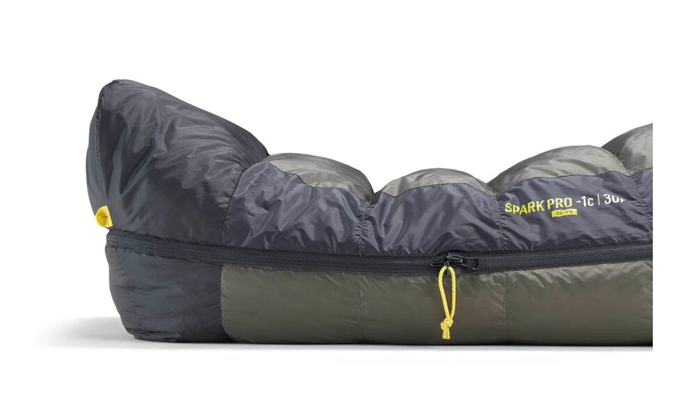 Демісезонний пуховий спальник Sea to Summit Spark Pro -9C - Long до -9°C: з капюшоном, Максимальний зріст користувача: 198, Колір: Beluga, Сторона застібки: ліва, зображення 16