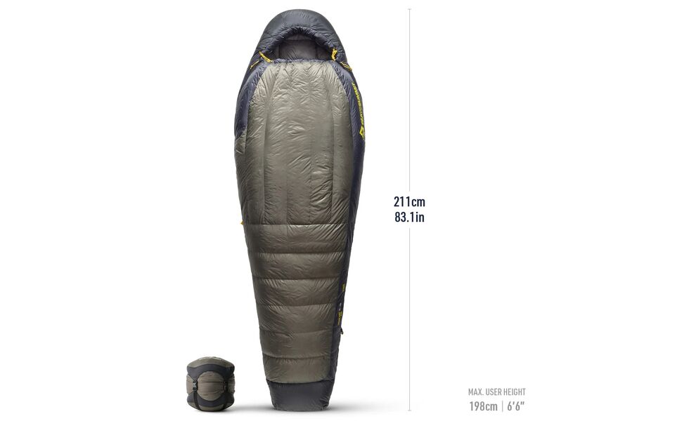 Демісезонний пуховий спальник Sea to Summit Spark Pro -9C - Long до -9°C: з капюшоном, Максимальний зріст користувача: 198, Колір: Beluga, Сторона застібки: ліва, зображення 2