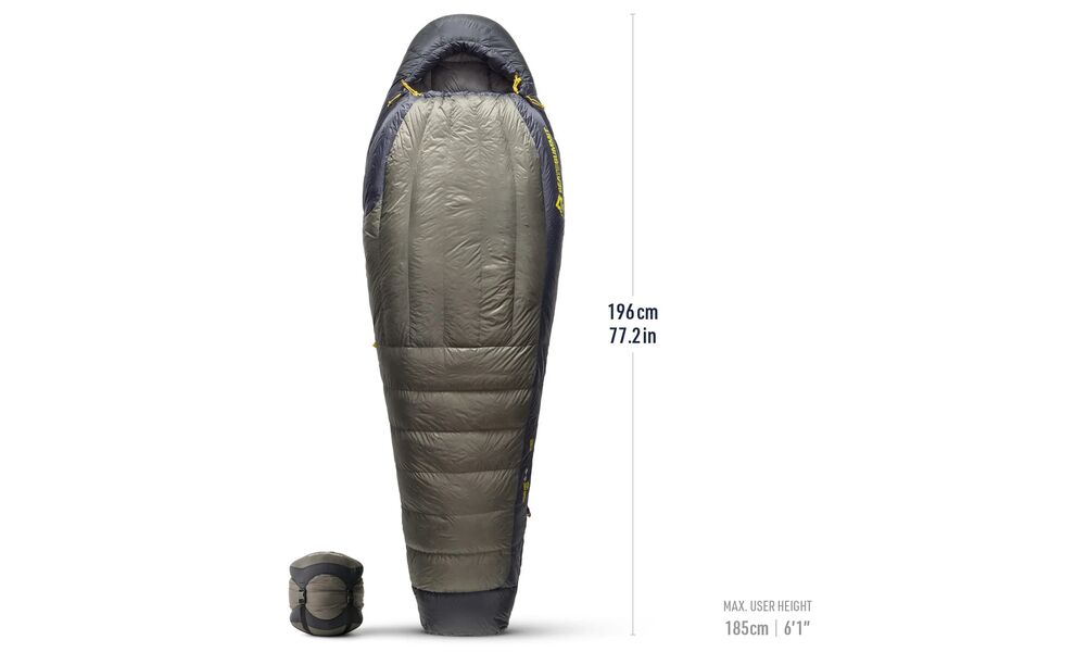 Демісезонний пуховий спальник Sea to Summit Spark Pro -9C - Regular до -9°C: з капюшоном, Максимальний зріст користувача: 185, Колір: Beluga, Сторона застібки: ліва, зображення 2