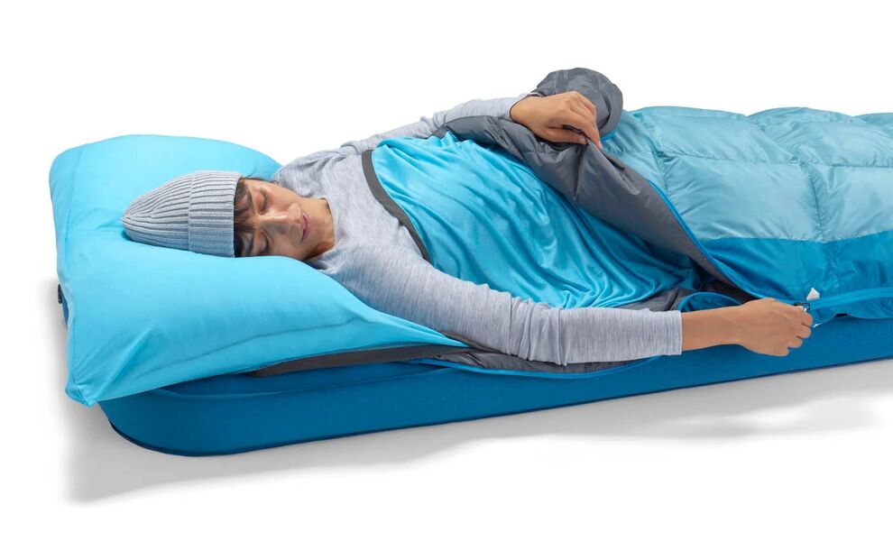 Літній пуховий спальник-ковдра Sea to Summit Traveller +7C - Regular до +7°C, Максимальний зріст користувача: 185, Колір: Aqua Sea, Сторона застібки: ліва, зображення 9