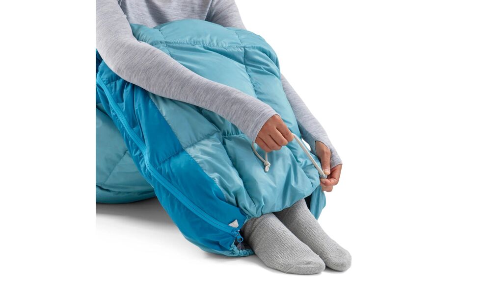 Літній пуховий спальник-ковдра Sea to Summit Traveller +7C - Long до +7°C, Максимальний зріст користувача: 198, Колір: Aqua Sea, Сторона застібки: ліва, зображення 12