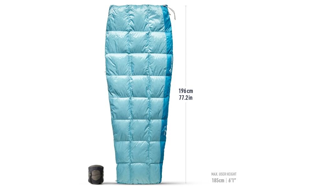 Літній пуховий спальник-ковдра Sea to Summit Traveller +7C - Regular до +7°C, Максимальний зріст користувача: 185, Колір: Aqua Sea, Сторона застібки: ліва, зображення 2