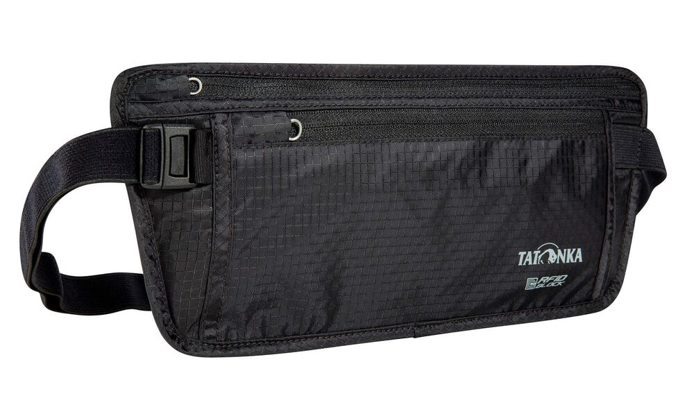 Туристичний натільний гаманець на пояс з захистом для карток Tatonka Skin Moneybelt Int RFID (Black), Колір виробника: Black, зображення 3