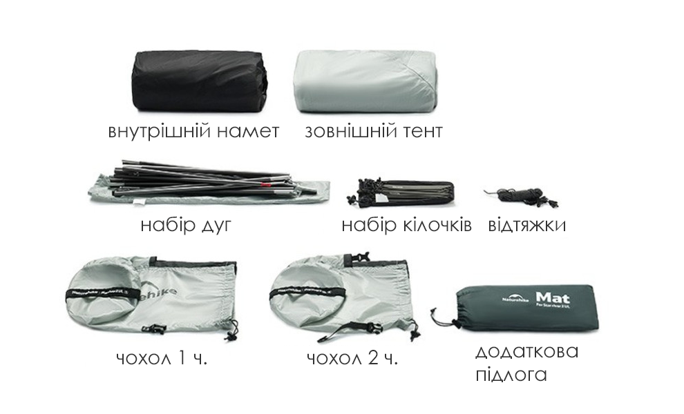 2-місний ультралегкий намет Naturehike CNK2450WS022 Star River UL (Brown): двошаровий, Кількість місць: 2, Колір: Brown, зображення 7