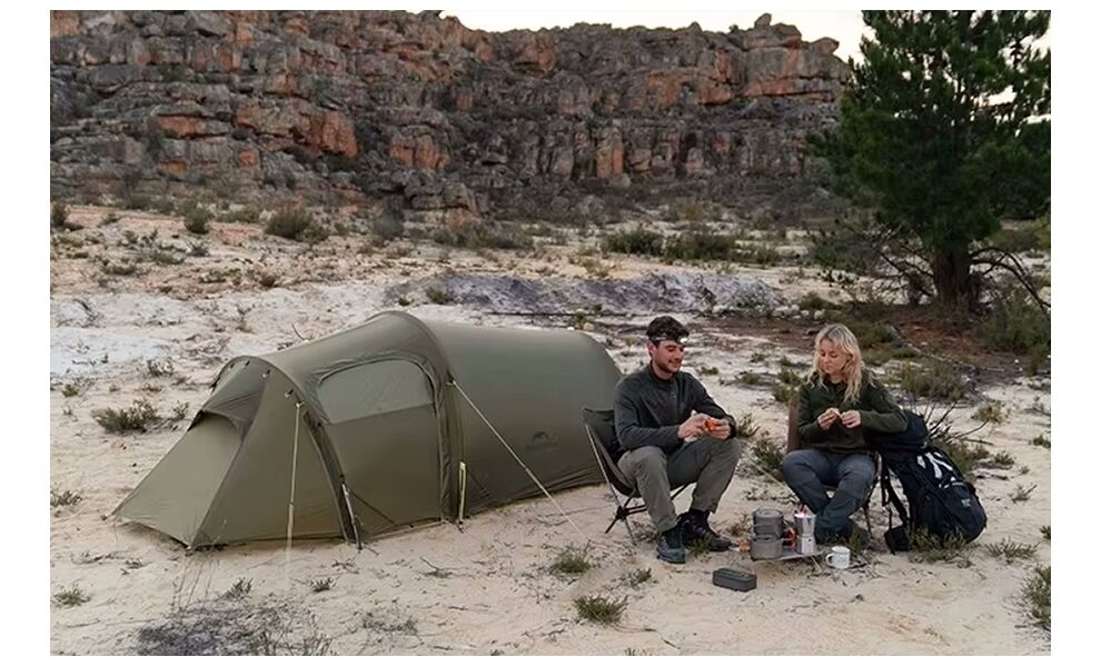 2-місний ультралегкий намет Naturehike CNK2450WS036 Opalus (Dark Green): двошаровий, з тамбуром, Кількість місць: 2, Колір: Dark Green, зображення 8