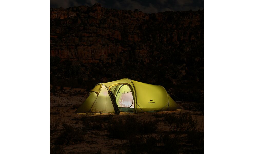 2-місний ультралегкий намет Naturehike CNK2450WS036 Opalus (Dark Green): двошаровий, з тамбуром, Кількість місць: 2, Колір: Dark Green, зображення 17