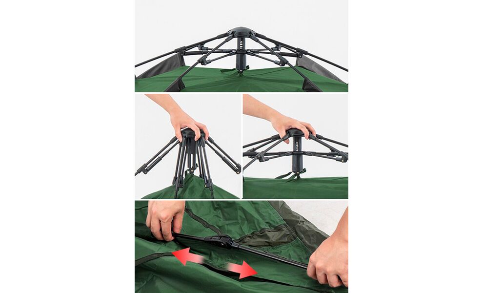 3-місний автоматичний намет Naturehike NH21ZP008 Pop Up 3 (Olive): двошаровий, Кількість місць: 3, Колір: Olive, зображення 6