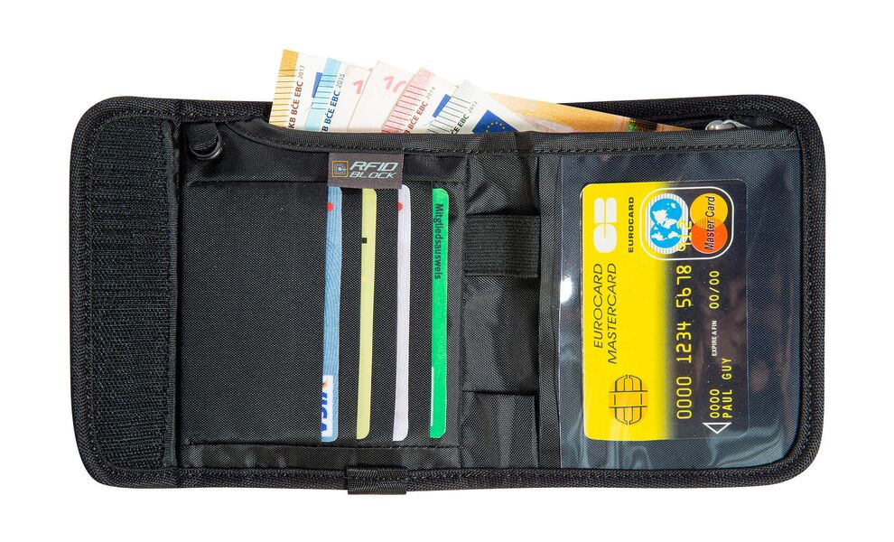 Гаманець на липучці з захистом для карток Tatonka Euro Wallet RFID Block (Black), Колір виробника: Black, зображення 6