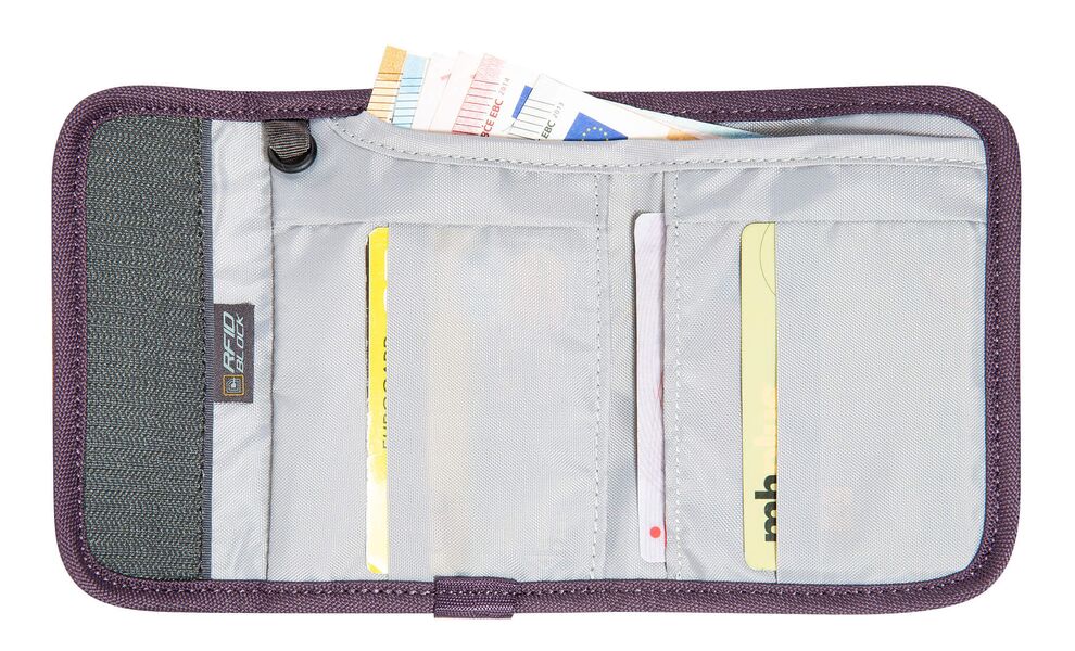 Розкладний гаманець на липучці з захистом для карток Tatonka Money Box RFID Block (Midnight Plum), Колір виробника: Midnight Plum, зображення 6