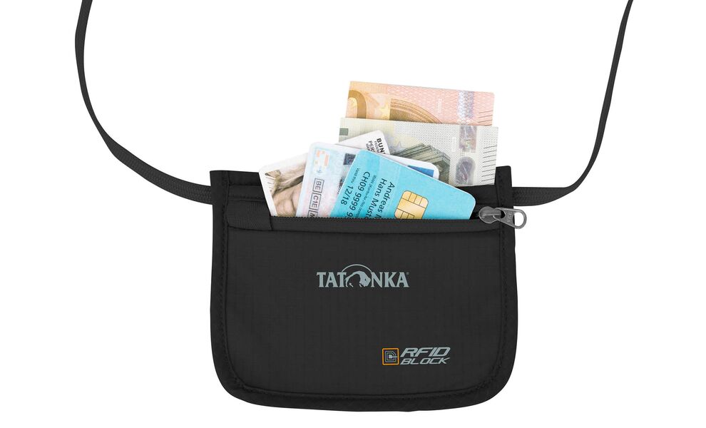 Туристичний натільний гаманець на шию з захистом для карток Tatonka Skin ID Pocket RFID B (Black), Колір виробника: Black, зображення 4