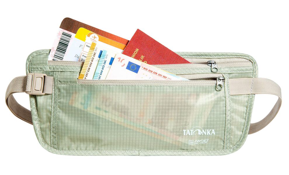 Туристичний натільний гаманець на пояс з захистом для карток Tatonka Skin Moneybelt Int RFID (Natural), Колір виробника: Natural, зображення 6