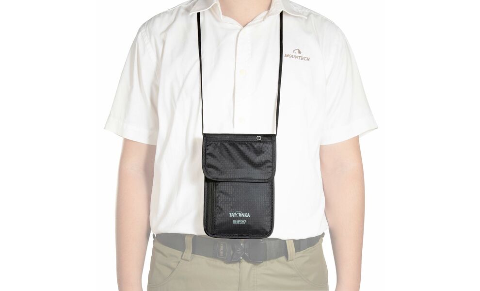Туристичний натільний гаманець на шию з захистом для карток Tatonka Skin Neck Pouch RFID B (Black), Колір виробника: Black, зображення 5
