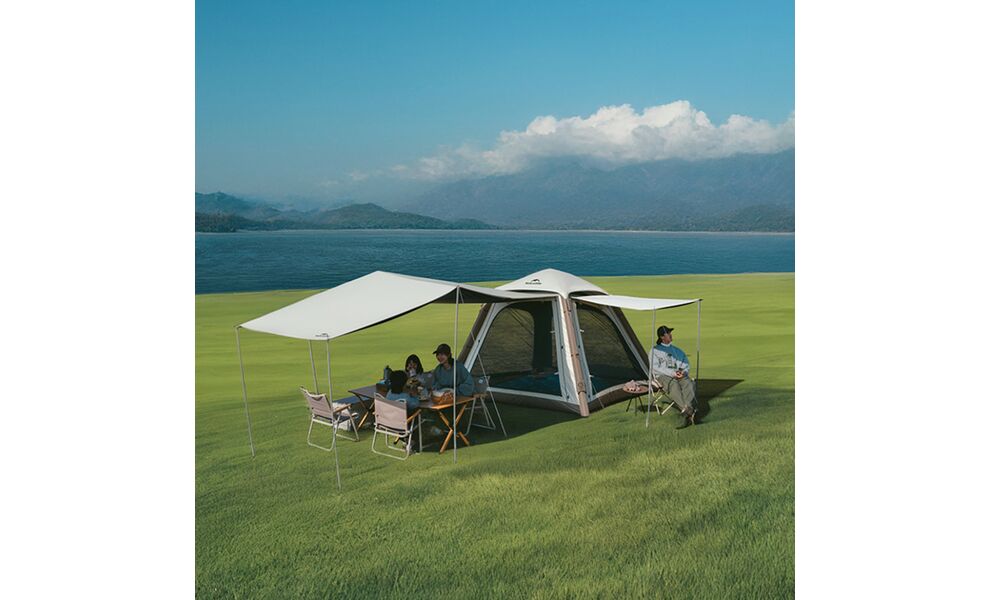 Надувний кемпінговий шатер з тентом Naturehike CNK2550WS017 Ango Air (Brown), Колір: Brown, зображення 8