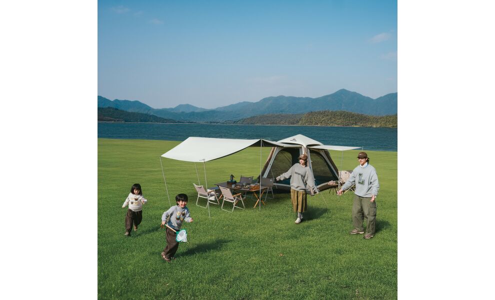 Надувний кемпінговий шатер з тентом Naturehike CNK2550WS017 Ango Air (Brown), Колір: Brown, зображення 9