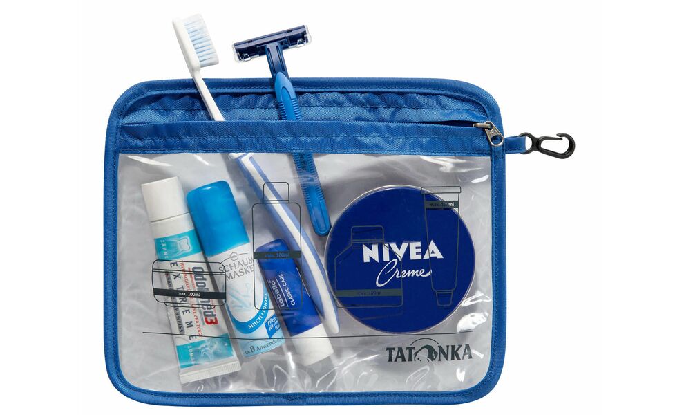 Прозора косметичка-пакет для літака Tatonka Zip Flight Bag А5 (Blue), Тип розміру: A5, Колір: Blue, зображення 3