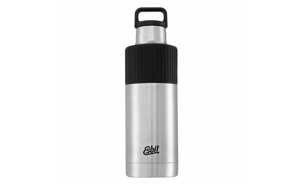 Термопляшка з антиковзним окантуванням Esbit Sculptor Silicone Sleeve (Steel) на 1000 мл, Об'єм: 1000, Колір виробника: Steel/Black Silicone, зображення 2