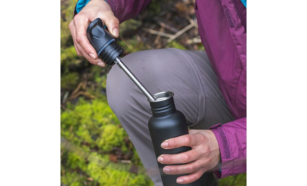 Спортивна пляшка для води з трубочкою Klean Kanteen Classic - Flip Sport (Sea Spray) на 800 мл, нержавіюча сталь, Об'єм: 800, Колір виробника: Sea Spray, зображення 8