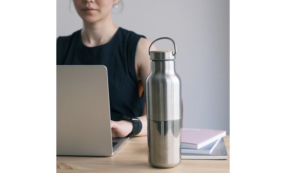 Термопляшка Klean Kanteen Rise Reflect Bamboo на 592 мл, Об'єм: 592, Колір виробника: Metal, зображення 5