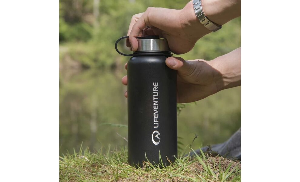 Термопляшка Lifeventure SS Flask (Black) на 1000 мл, Об'єм: 1000, Колір виробника: Black, зображення 5