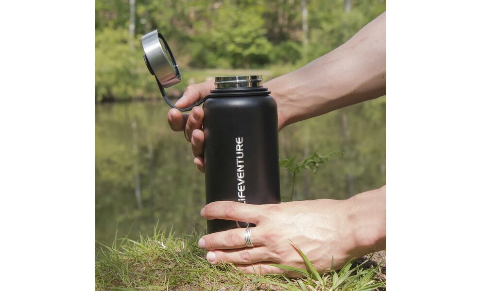 Термопляшка Lifeventure SS Flask (Black) на 1000 мл, Об'єм: 1000, Колір виробника: Black, зображення 6