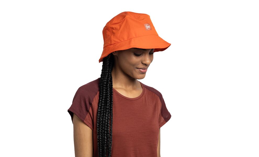 Складна панама BUFF® Adventure Bucket (Solid Poppy), Колір виробника: Solid Poppy, Тип розміру: S/M, зображення 4