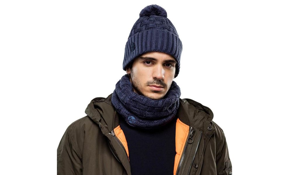 Шапка BUFF® Knitted & Fleece Airon (Dark Denim), Колір: Dark Denim, зображення 3