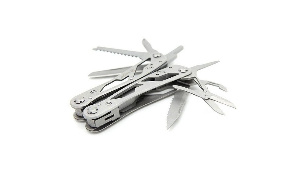 Мультитул з чохлом та бітами Ganzo G202 (Metal) - 25 функцій, Колір рукоятки: Metal, Колір інструментів: Metal, зображення 2