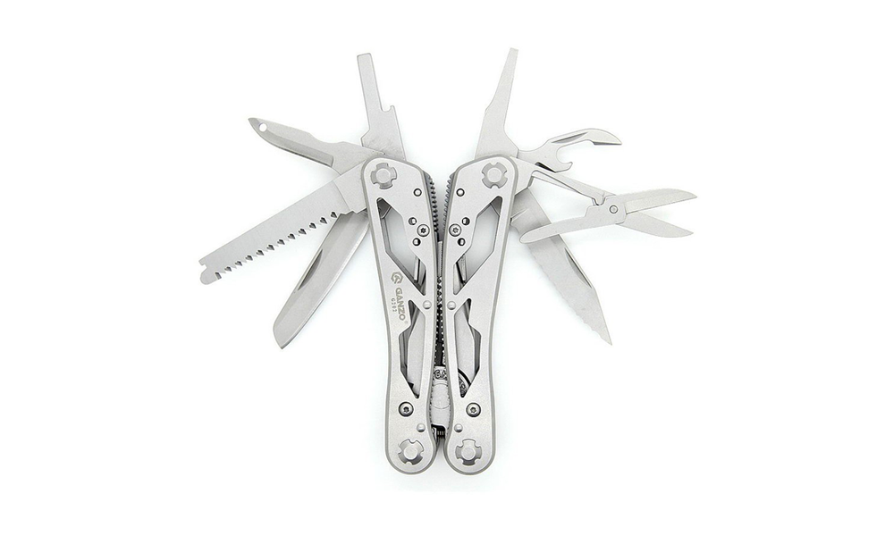 Мультитул з чохлом та бітами Ganzo G202 (Metal) - 25 функцій, Колір рукоятки: Metal, Колір інструментів: Metal, зображення 4