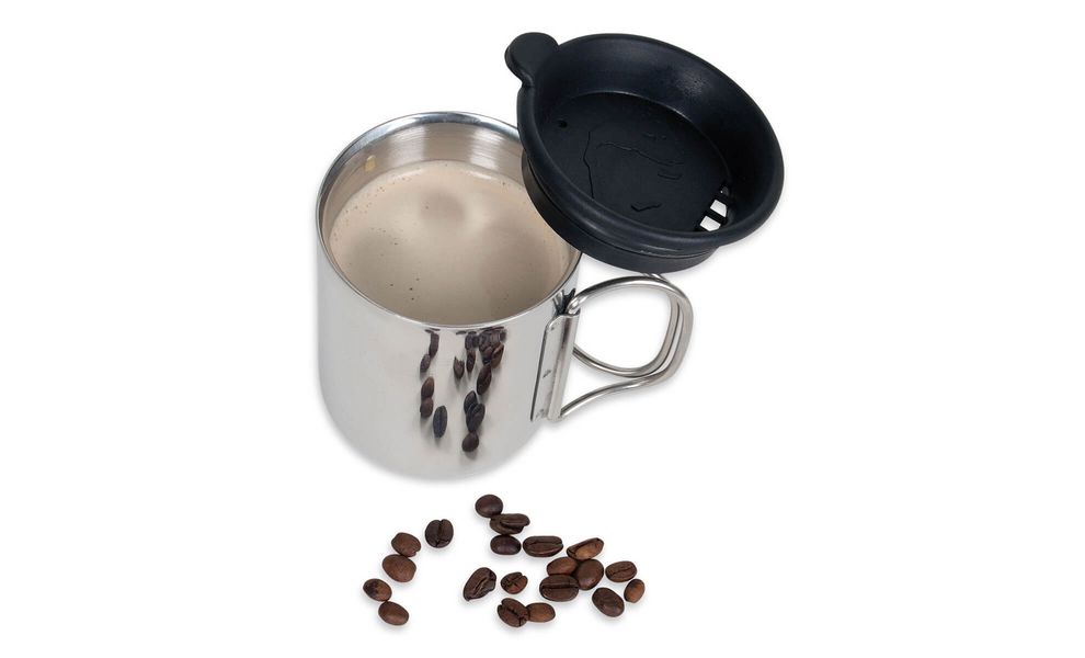 Туристична термочашка з кришкою та складною ручкою Tatonka Thermo 250 на 250 мл, нержавіюча сталь, Об'єм: 250, Колір: Metal, зображення 2