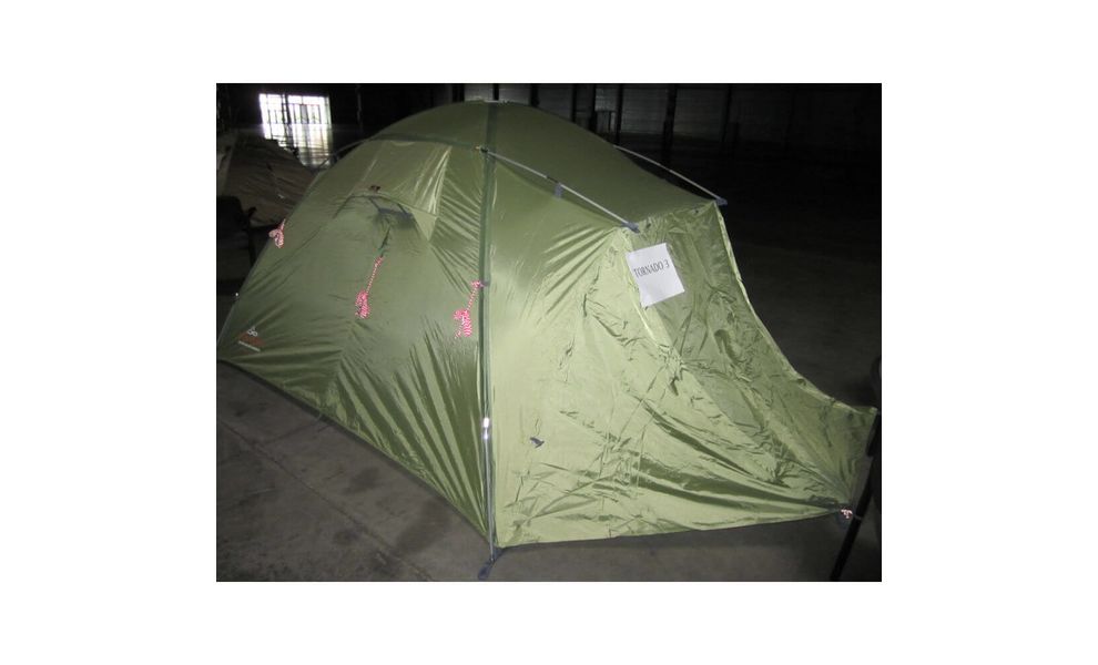 3-місний намет Pinguin Tornado 3: двошаровий, Кількість місць: 3, Матеріал каркасу: склопластик, Колір: Green, зображення 6